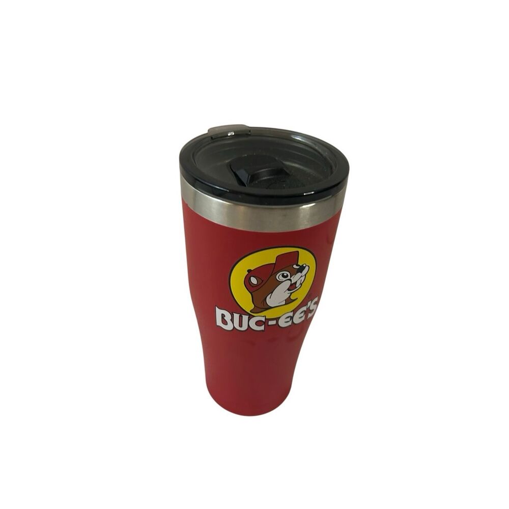 Buc-ee Beaver‎ logo red stainless travel mug 20 oz cup